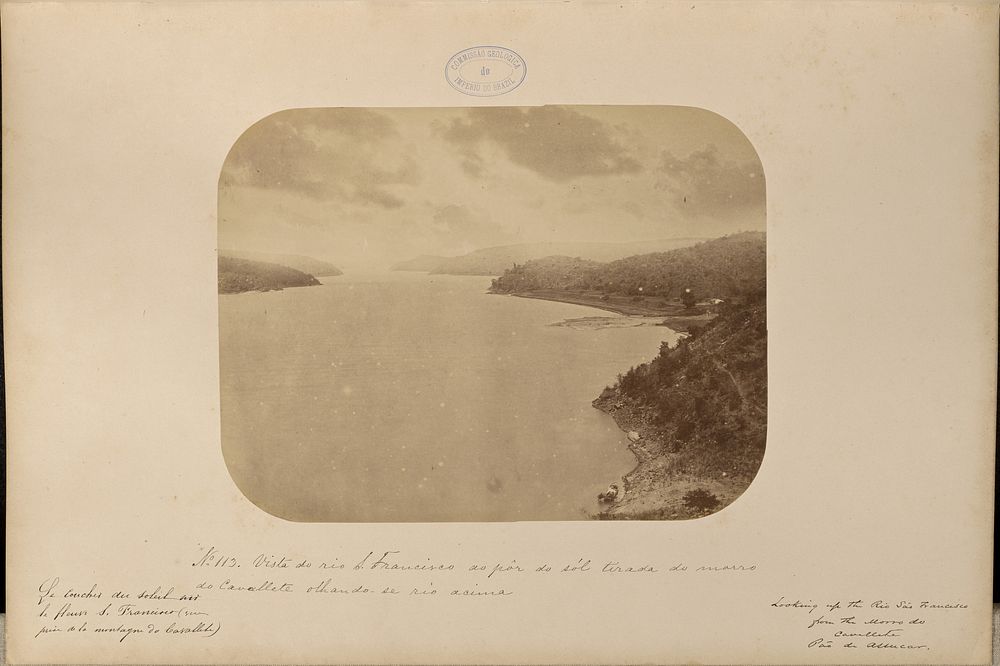 Vista do rio São Francisco do por tirada do Morro do Cavallete alhando se rio acima by Marc Ferrez