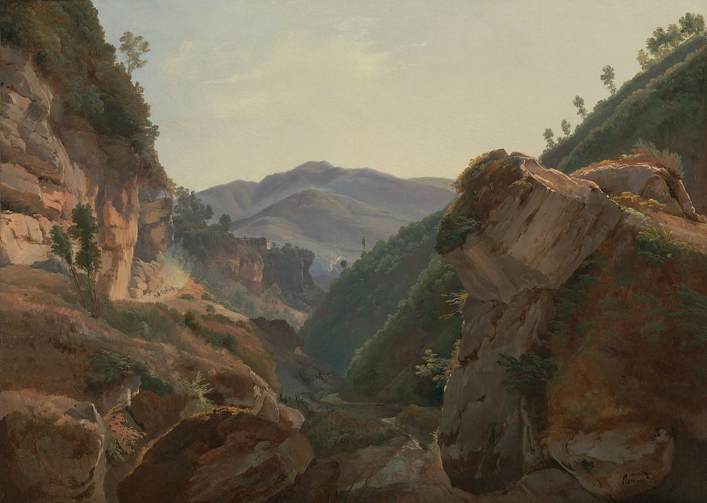 Mountain Landscape with Road to Naples by Jean Charles Joseph Rémond