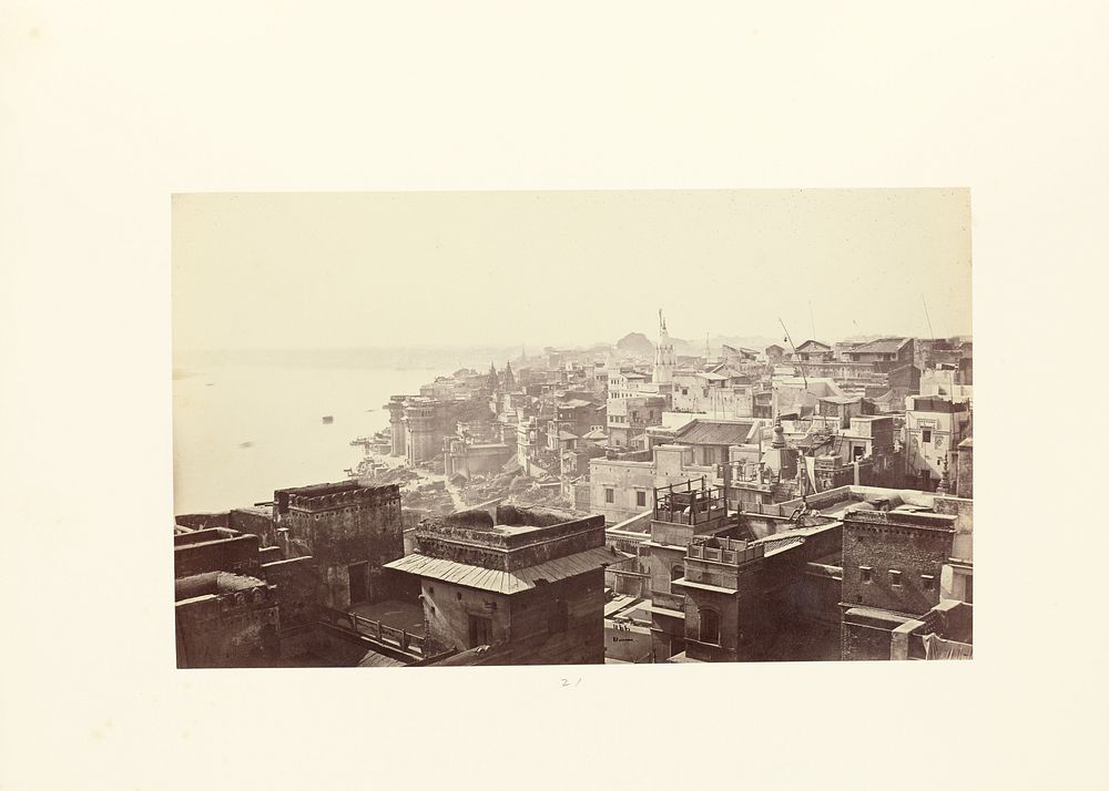 Benares; The City and Ghats, from the Top of the Great Mosque by Samuel Bourne