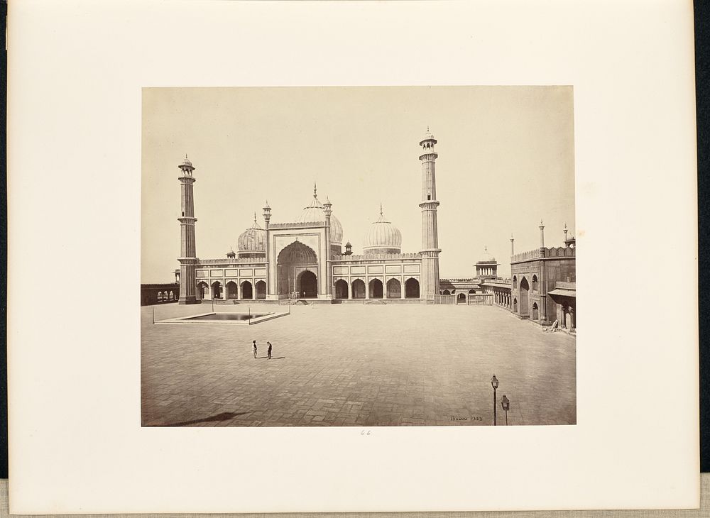 Delhi; The Jumma Musjid, the Mosque and Quadrangle by Samuel Bourne