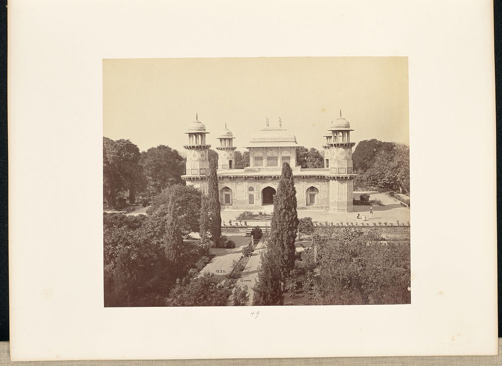 Agra; The Mausoleum of Prince Etmad-Dowlah, from the Gate by Samuel Bourne
