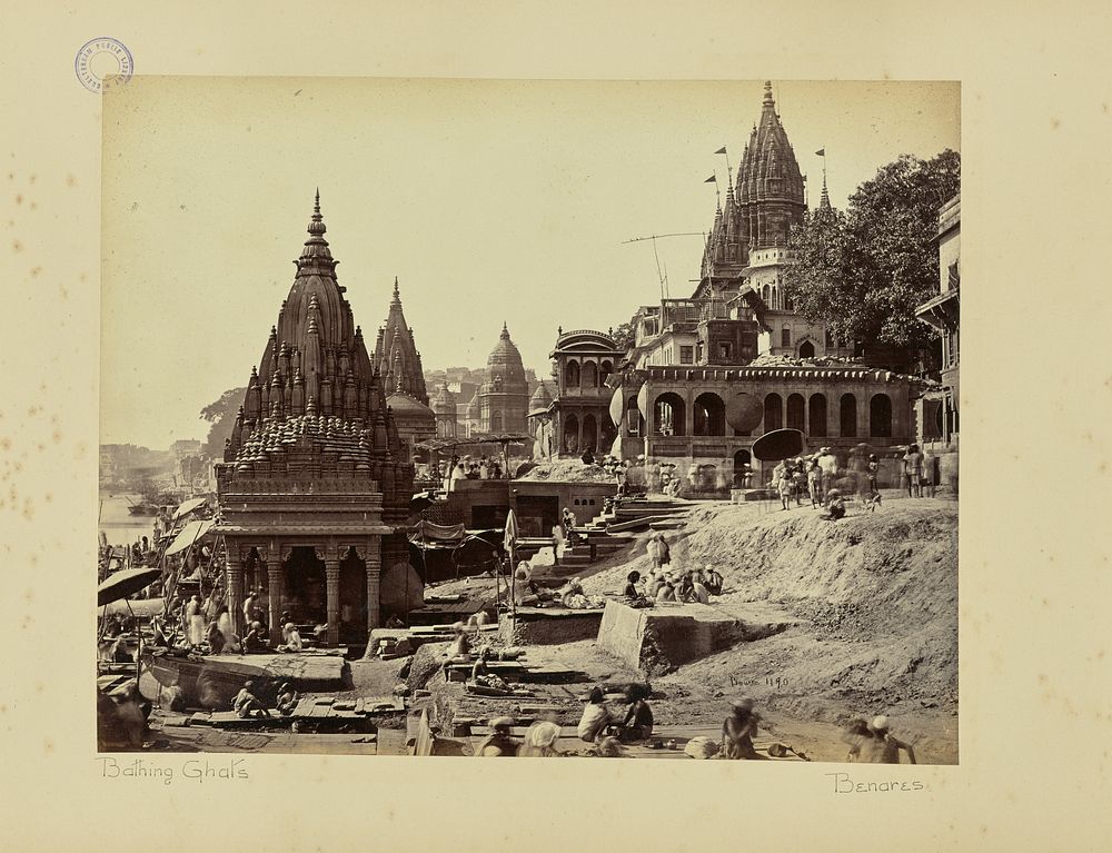 Benares; "Vishnu Pud" and Other Temples near the Burning Ghat by Samuel Bourne
