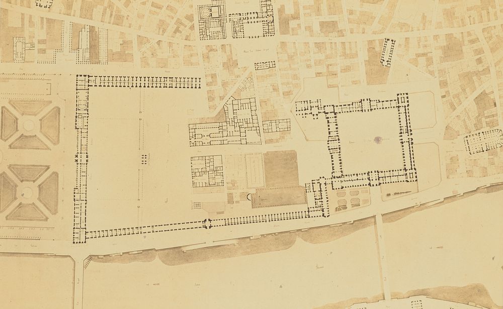 Plan of the Louvre and its Surroundings around 1830 by Charles Vasserot by Édouard Baldus