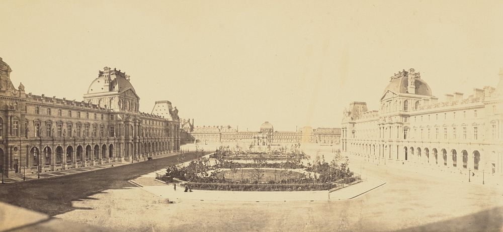 The Cour Napoléon Looking Towards the Tuileries, Louvre, Paris by Édouard Baldus