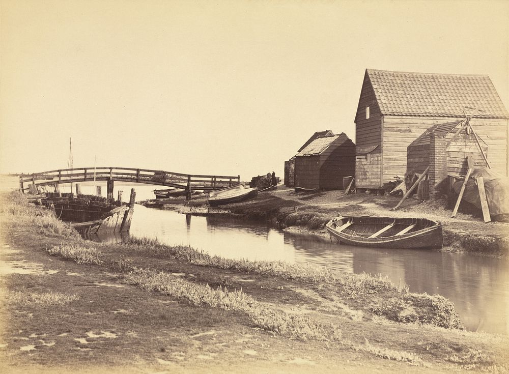 Tidal Creek and Old Warehouses South of Southwold, Suffolk by Peter Henry Emerson