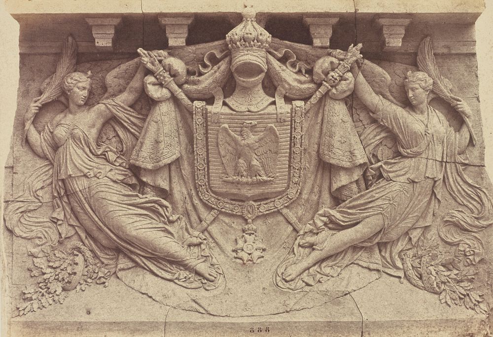 "Le Courage civique et la Gloire", Sculpture by Théodore Gruyère, Decoration of the Louvre, Paris by Édouard Baldus