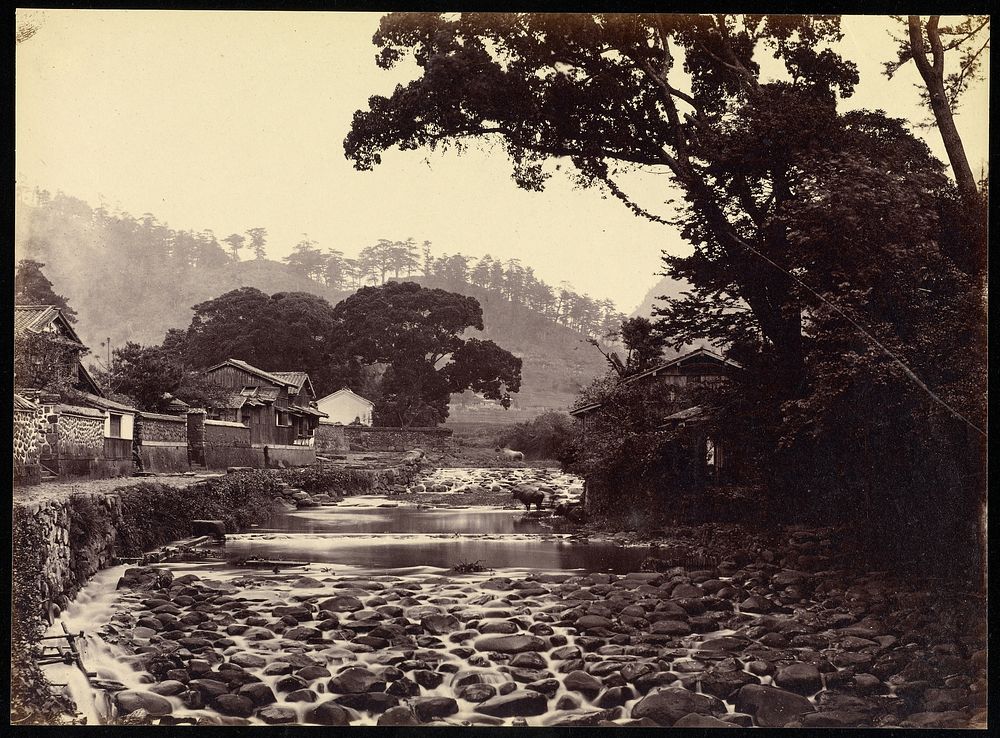 View in the Native Town, Nagasaki by Felice Beato