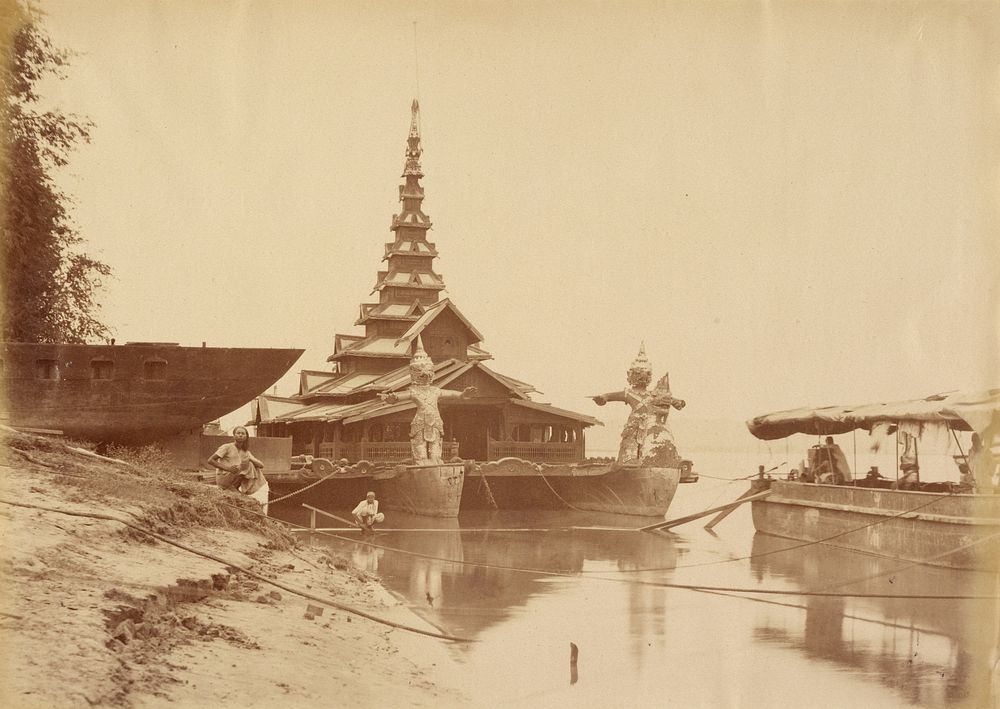 The Floating Palace on the Irrawaddy River by Felice Beato
