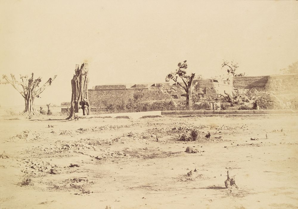 Barren Landscape with an Unidentified Fortess, Delhi by Charles Moravia