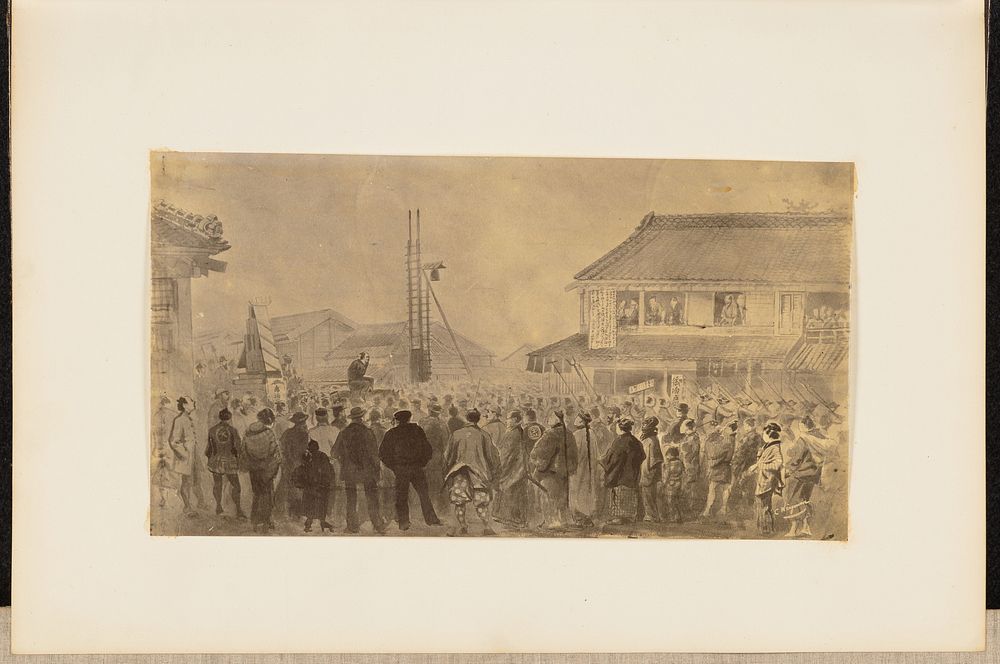 Photographic Copy of a Drawing of an Execution by Charles Wirgman by Felice Beato