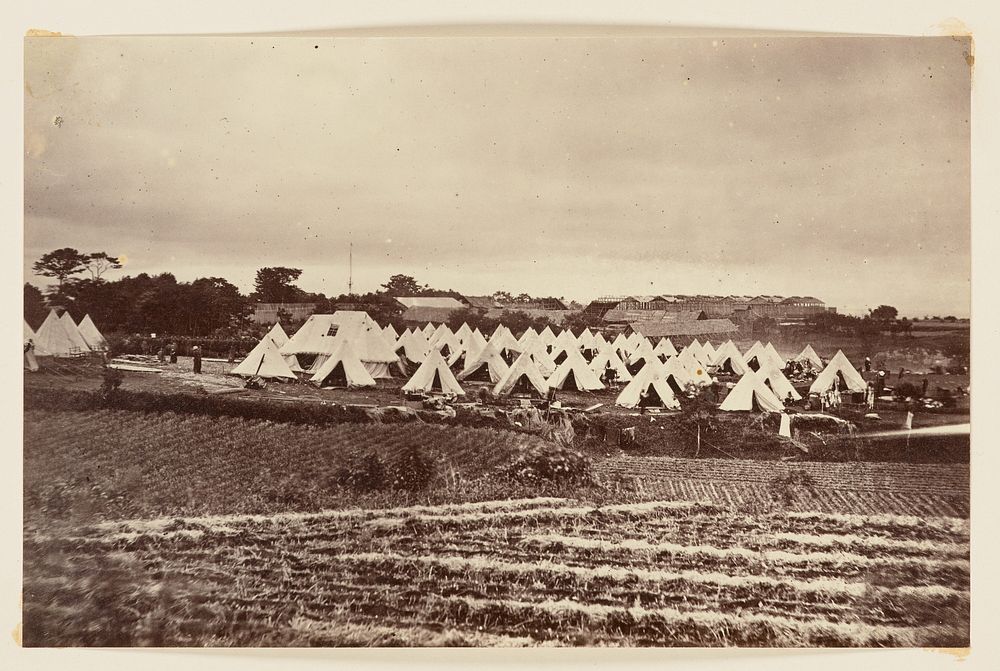 View of military camp by Charles Parker