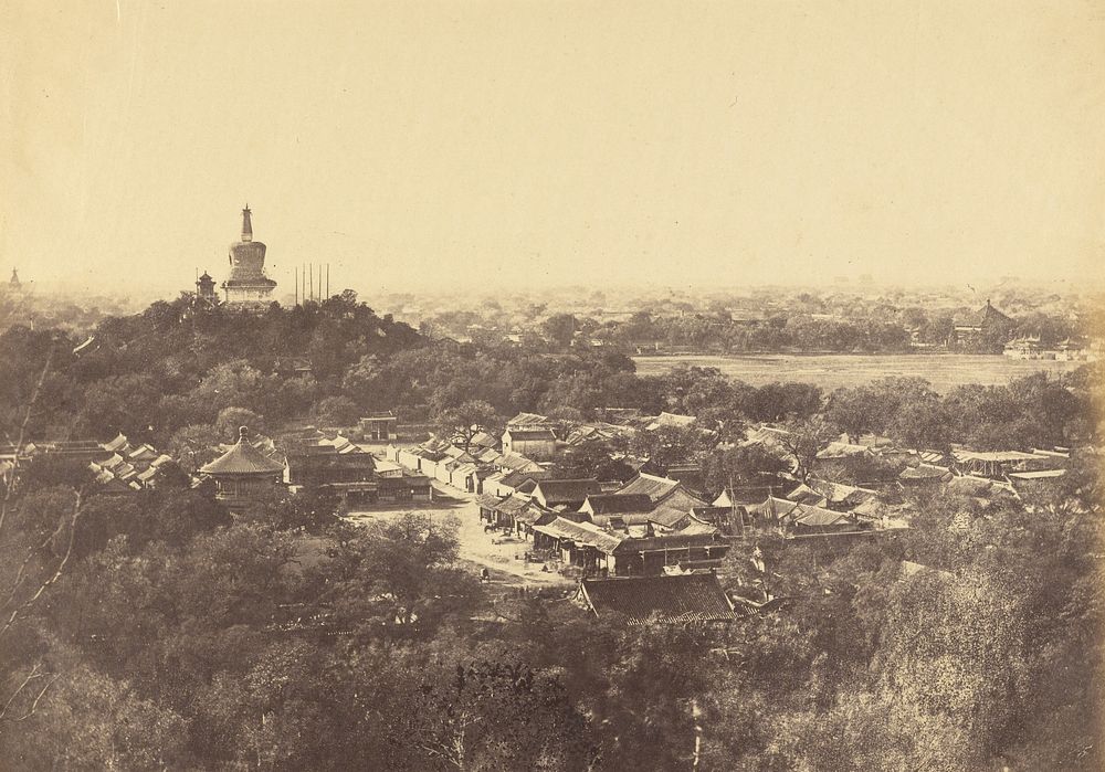 View of the Gardens and Buddhist Temple, Pekin, October 1860 by Felice Beato