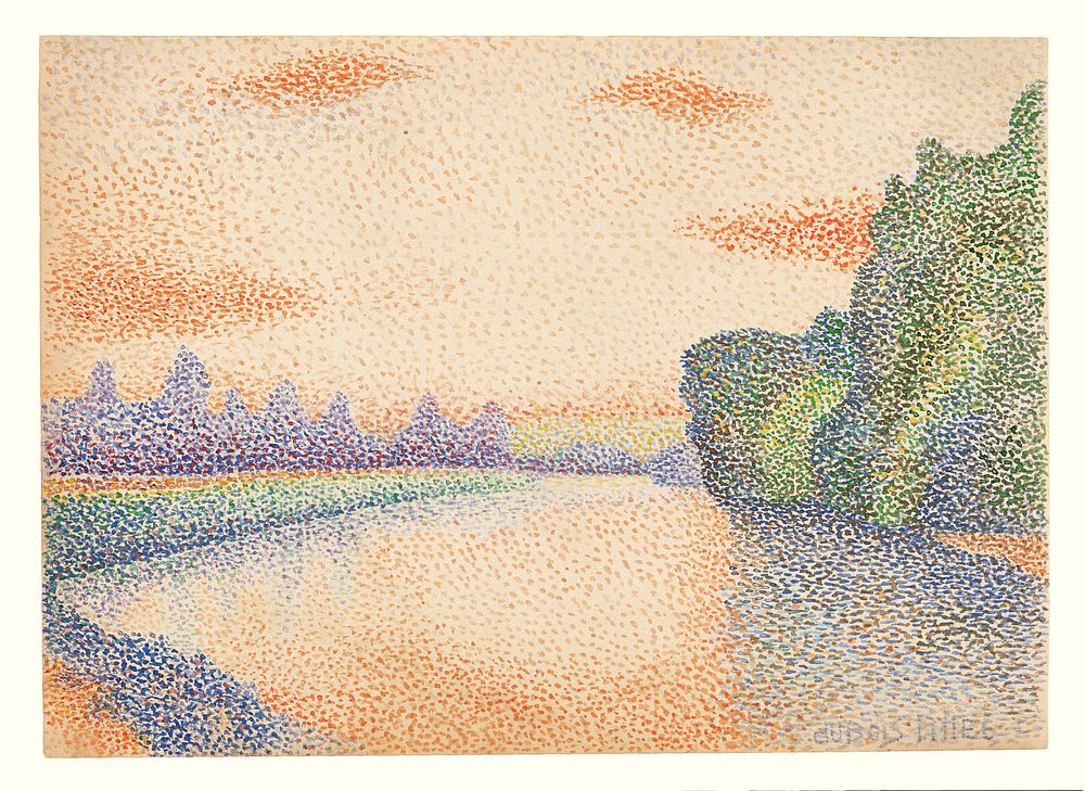 The Banks of the Marne at Dawn by Albert Dubois Pillet