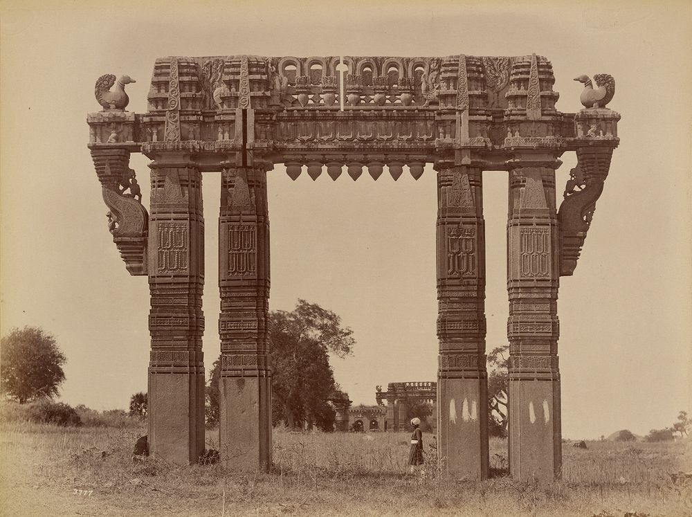 Archway in Warungal Fort by Lala Deen Dayal