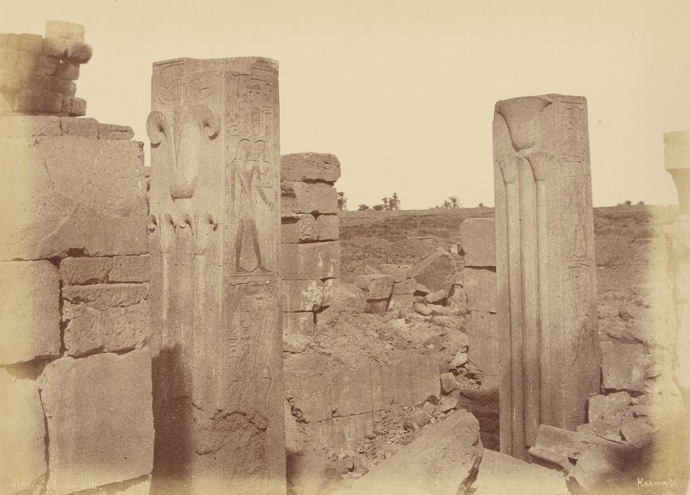 Karnak, Thotmes III's Lotus Columns by Théodule Devéria
