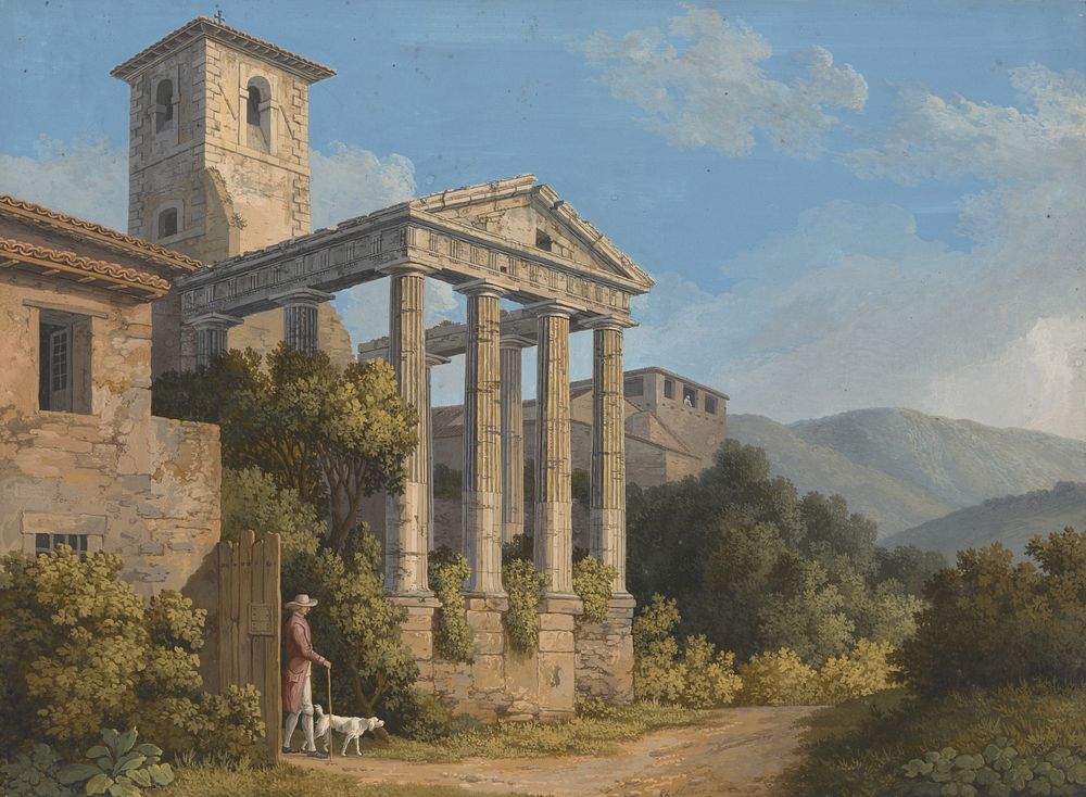 The Temple of Hercules in Cori near Velletri by Jakob Philipp Hackert