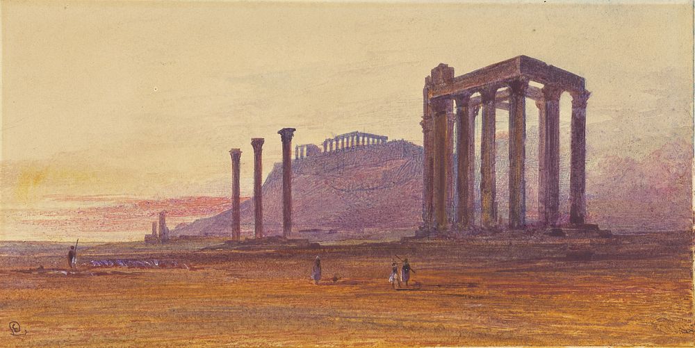 The Temple of Olympian Zeus, Greece by Edward Lear