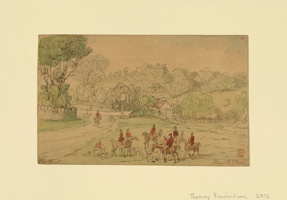 Landscape with Hunting Scene by Thomas Rowlandson