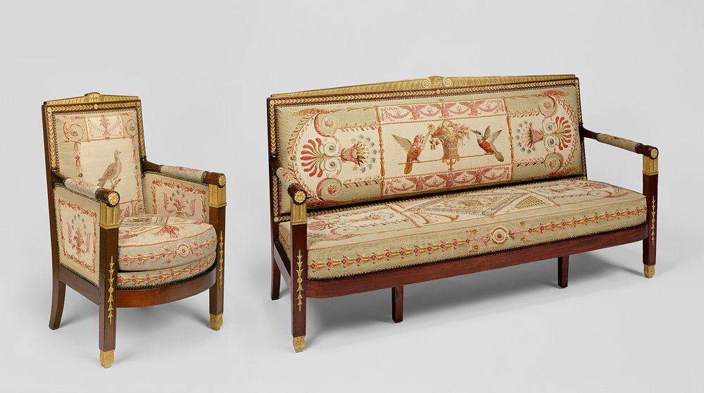 One Settee and Ten Armchairs (two bergères, and eight fauteuils) by François Honoré Georges Jacob Desmalter and Beauvais…