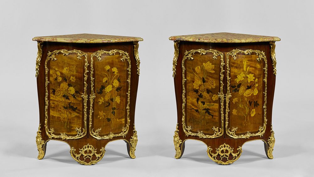 Pair of Corner Cupboards by Jean Pierre Latz and Jean François Oeben