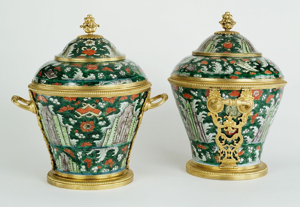 Pair of Lidded Vases