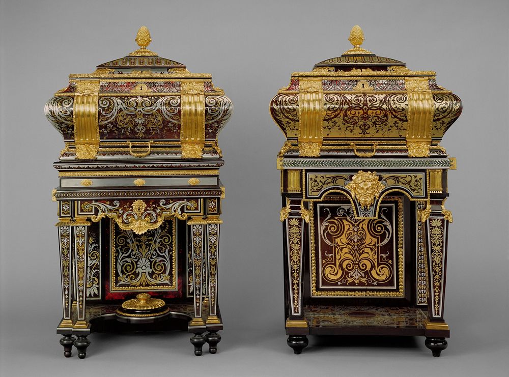 Two Coffers on Stands by André Charles Boulle