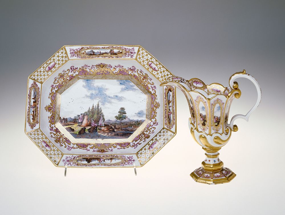 Ewer and Basin by Christian Frederich Herold and Meissen Porcelain Manufactory