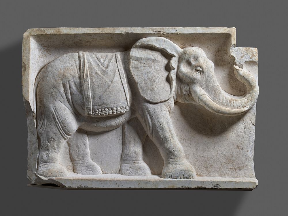 Left Member of a Pair of Architectural Reliefs with Elephants