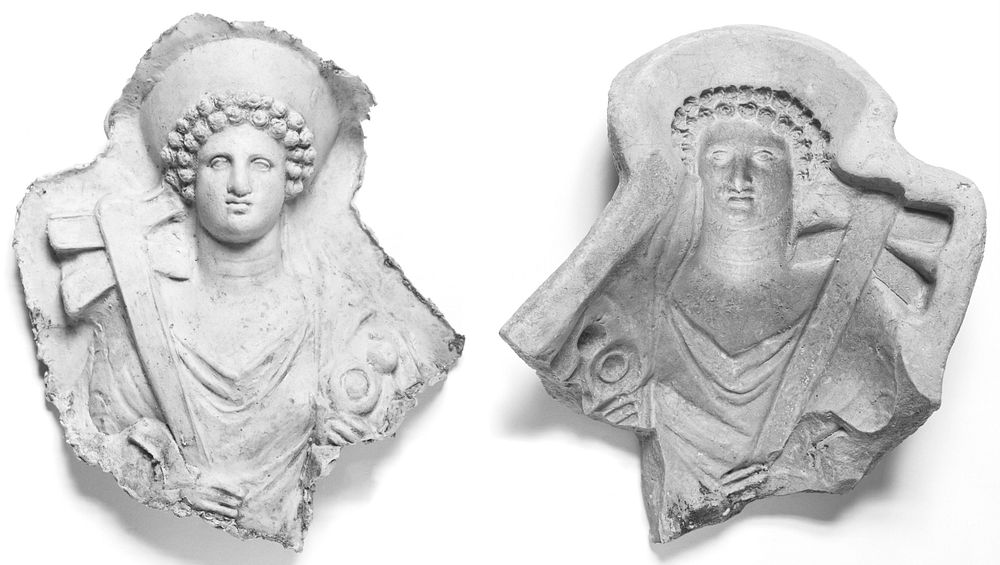 Mold of a Torso and Head of a Draped Female Figure by Shop of AL and Dionysus
