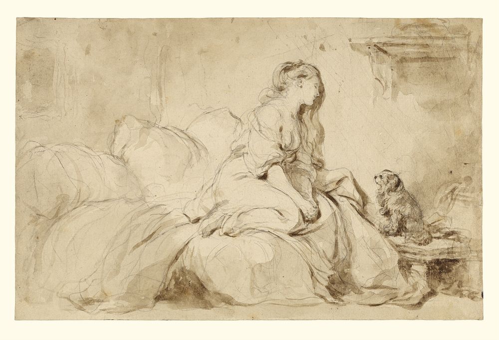 Oh! If Only He Were as Faithful to Me by Jean Honoré Fragonard
