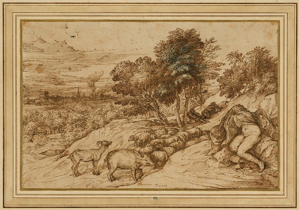 Pastoral Scene by Titian Tiziano Vecellio