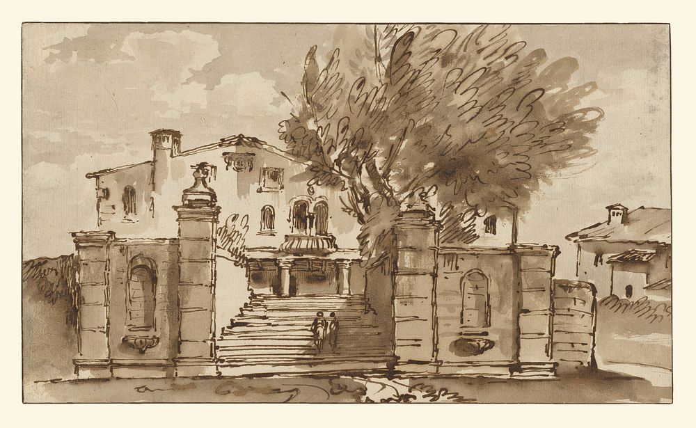 View of a Villa by Giovanni Battista Tiepolo