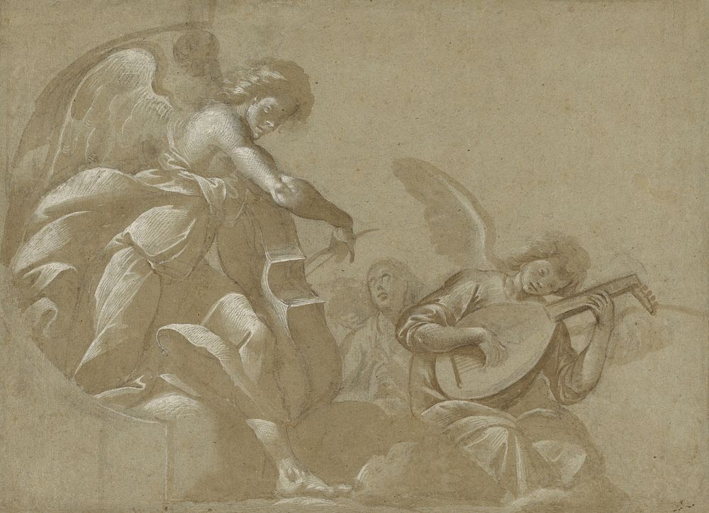 Angel Musicians (recto); Head Studies (verso) by Morazzone Pier Francesco Mazzuchelli
