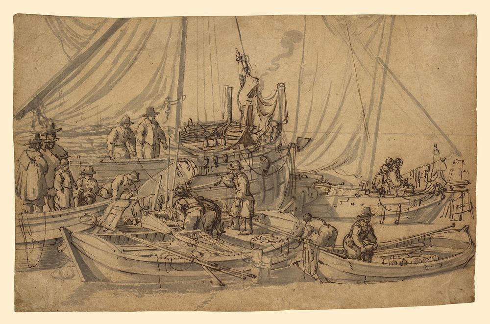 Figures on Board Small Merchant Vessels by Willem van de Velde the Elder