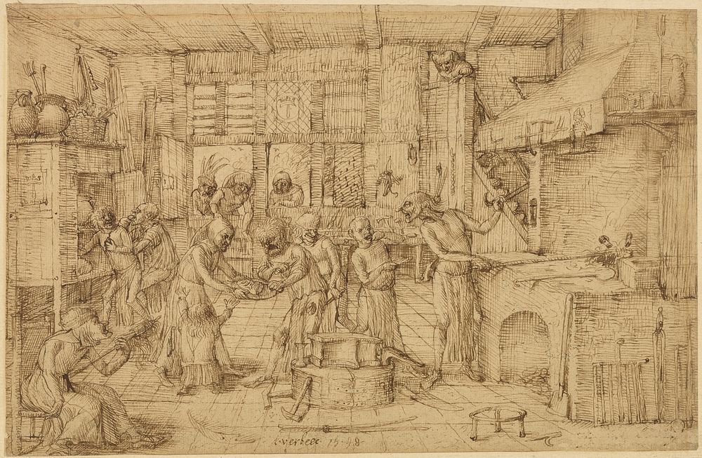 A Scene in a Forge by Jan Verbeeck