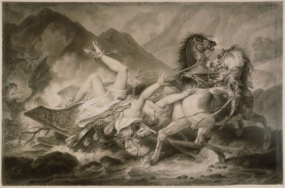 Death of Hippolytos by Carle Vernet