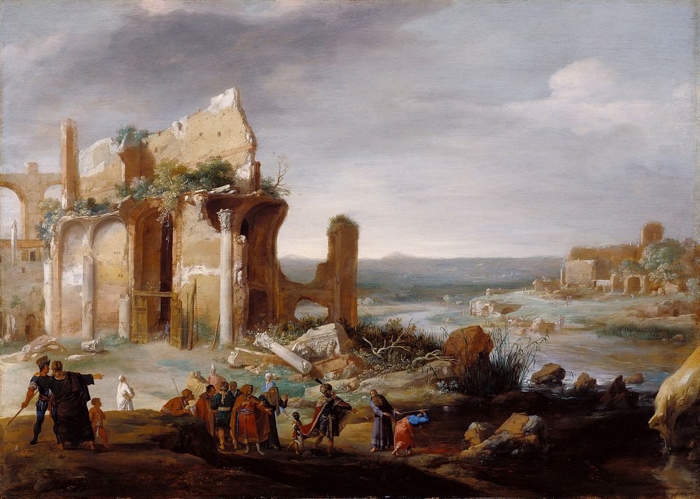 Moses and Aaron Changing the Rivers of Egypt to Blood by Bartholomeus Breenbergh