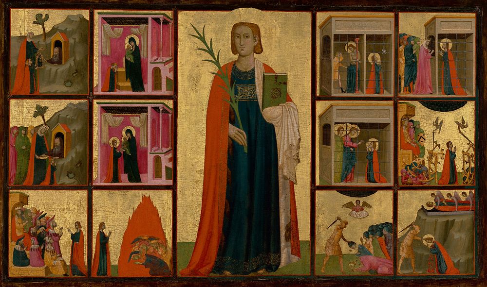 Saint Catherine of Alexandria and Twelve Scenes from Her Life by Donato d Arezzo and Gregorio d Arezzo