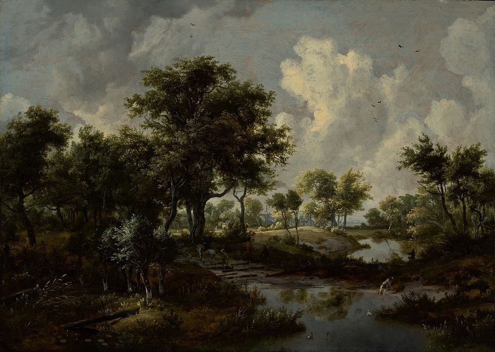 A Wooded Landscape by Meindert Hobbema