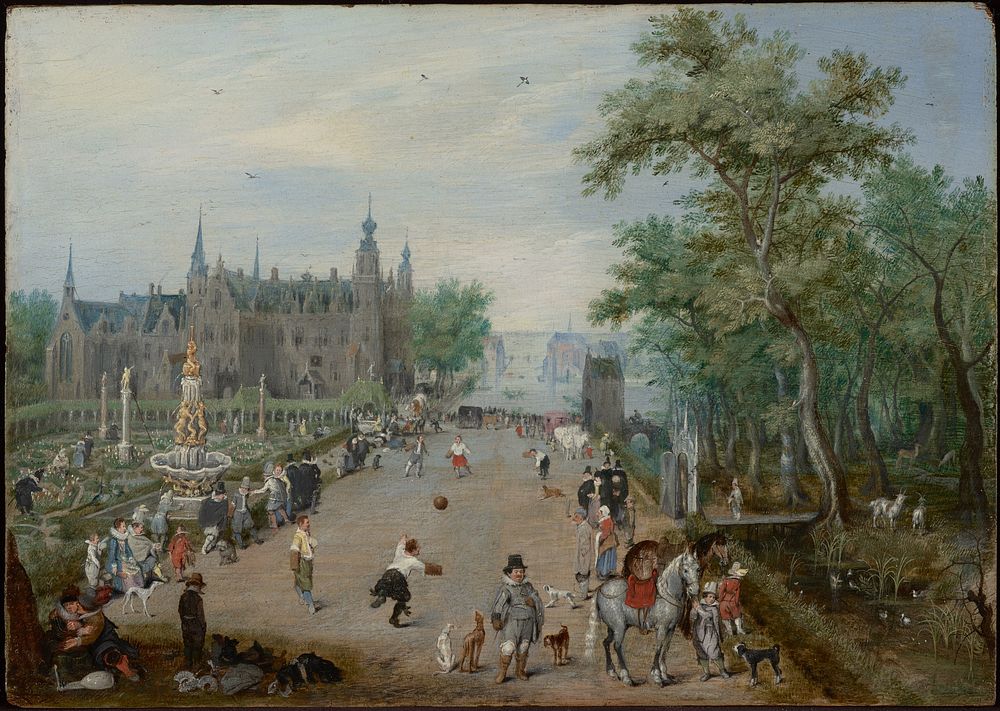 A Ball Game Before a Country Palace by Adriaen van de Venne