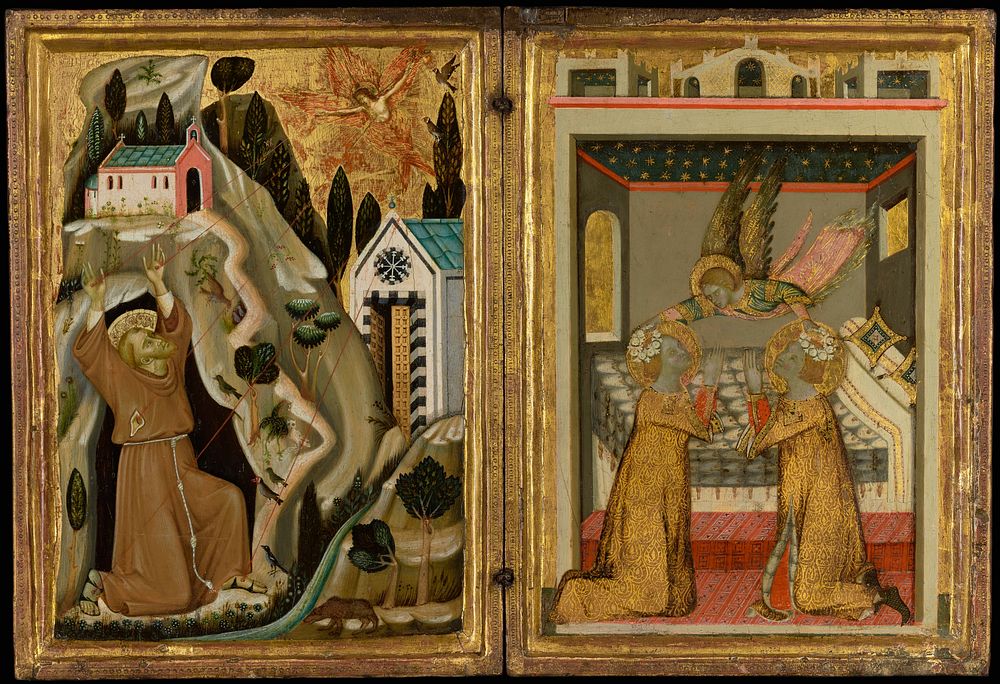 The Stigmatization of Saint Francis, and Angel Crowning Saints Cecilia and Valerian
