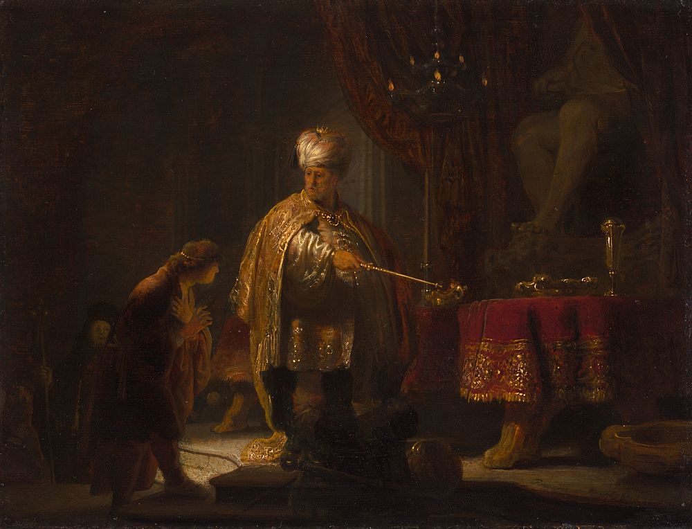 Daniel and Cyrus Before the Idol Bel by Rembrandt Harmensz van Rijn