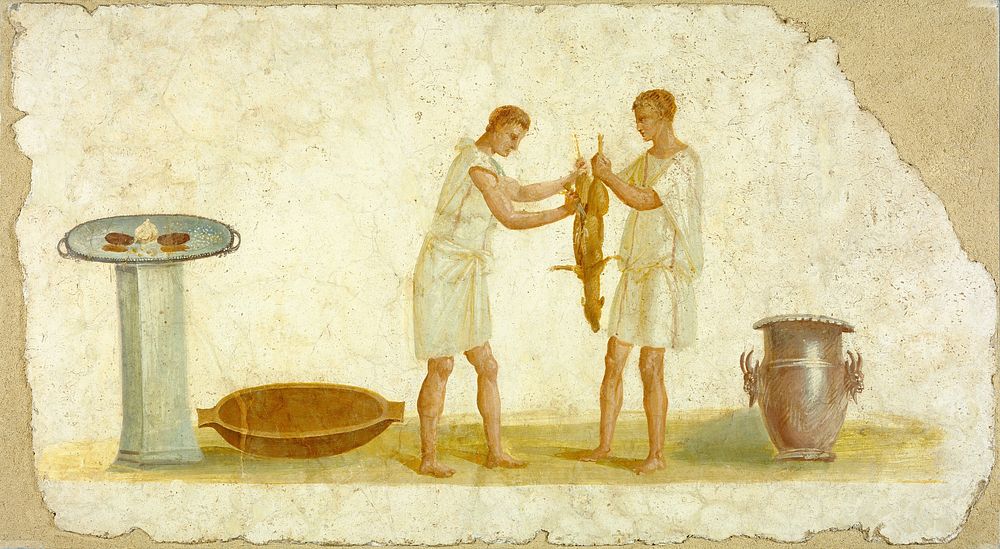 Fragment of a Fresco Panel with a Meal Preparation