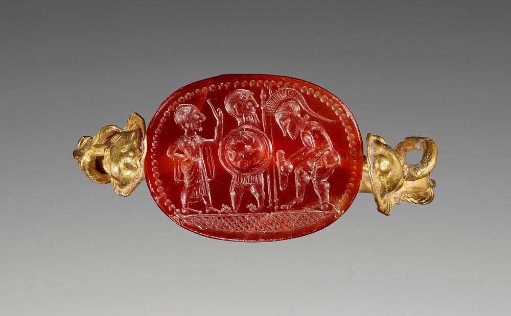 Scarab with Achilles Arming by Master of the Boston Dionysos