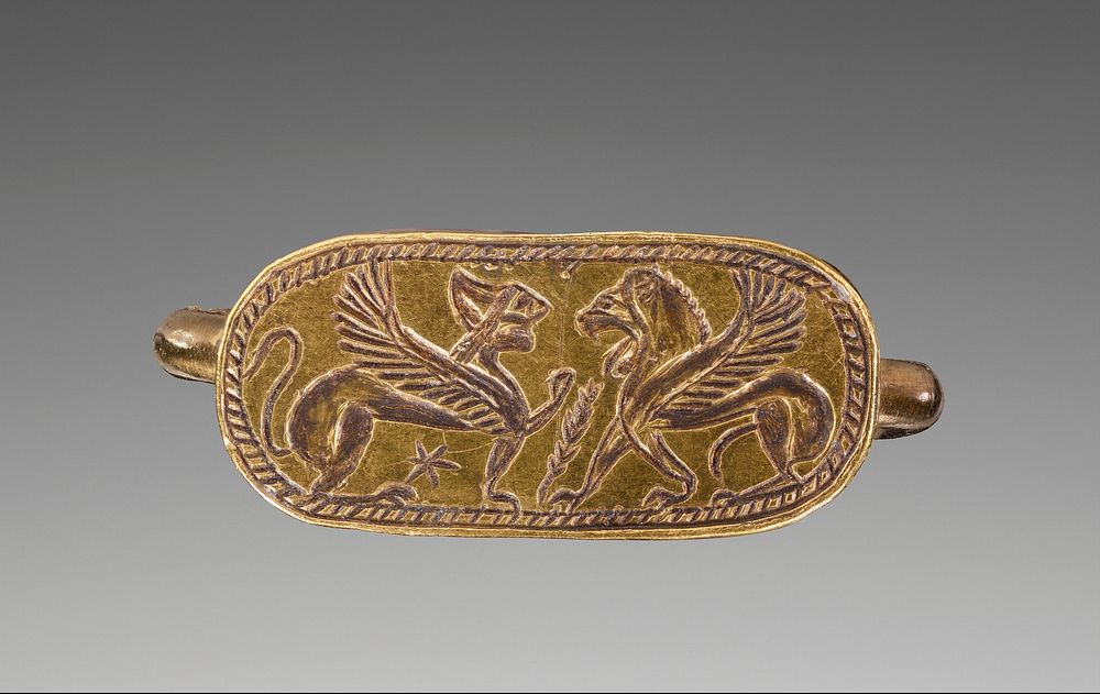 Finger Ring with a Sphinx and Winged Lion