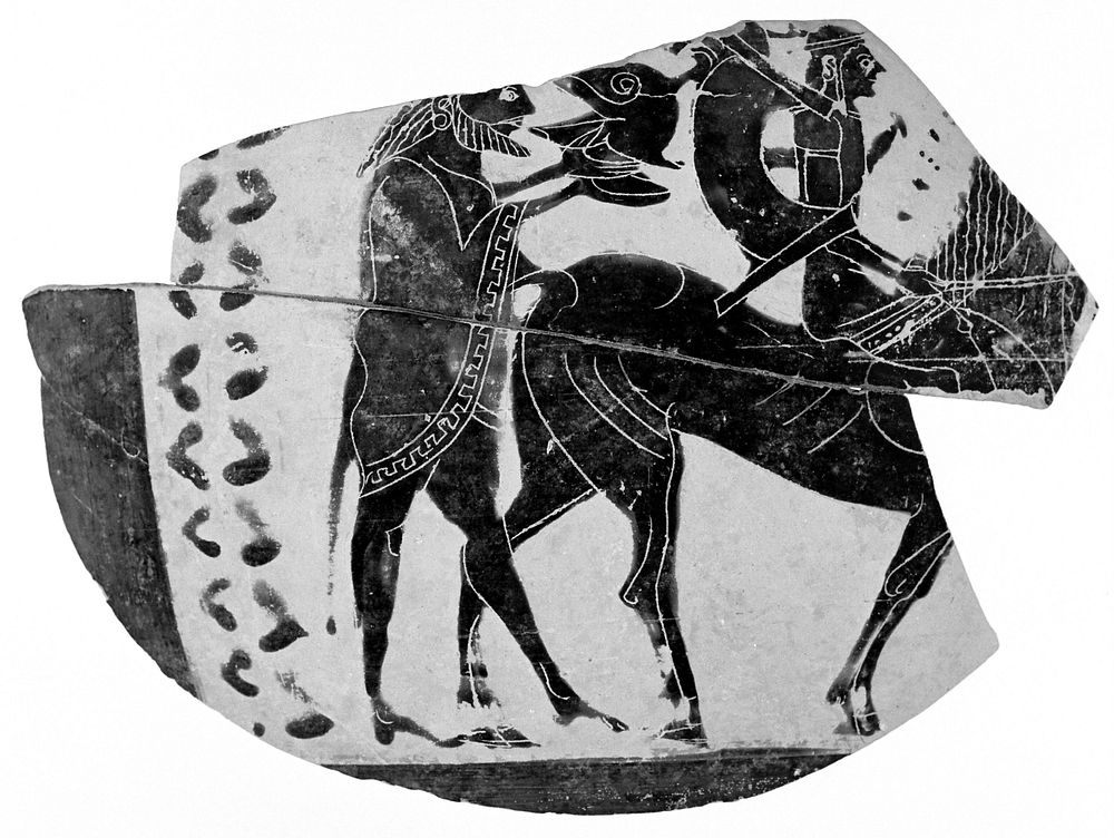Attic Black-Figure Hydria Fragment (comprised of 2 Joined Fragments)