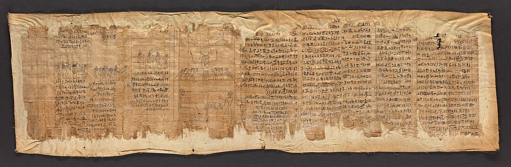 Fragmentary Papyrus with Spells and Vignettes from the Book of the Dead
