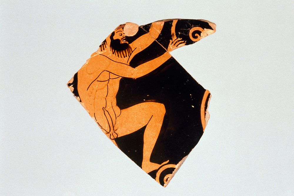 Attic Red-Figure Stamnos Fragment (comprised of 3 Joined Fragments) by Kleophrades Painter