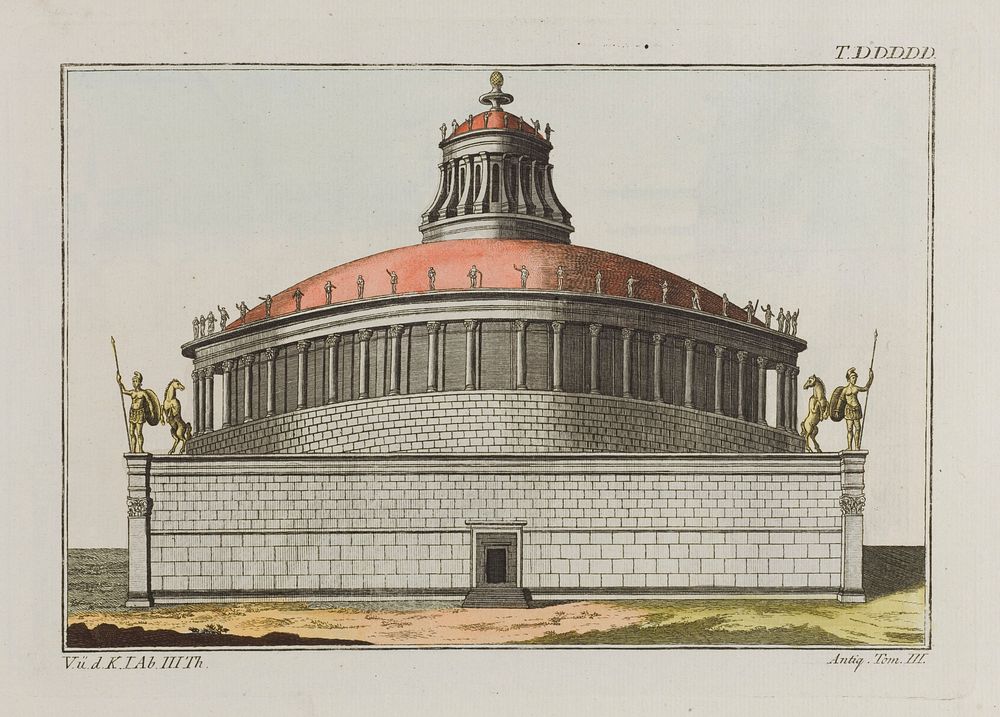 Rome: Castel Sant'Angelo (mausoleum of Hadrian). Coloured engraving, ca. 1804-1811.