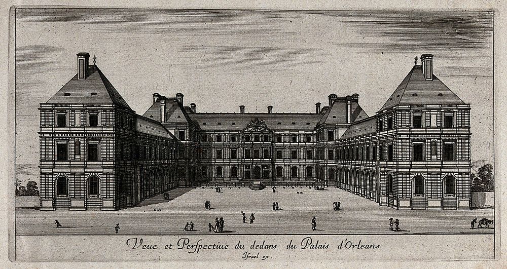 The Palais d'Orleans. Etching.